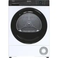 Haier HD90-A3939E, Freistehend, Frontlader, Wärmepumpe, Weiß, Tasten, Drehregler, Rechts