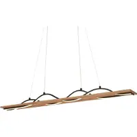 Briloner LED Pendelleuchte Wellenförmige Hängelampe Esszimmer Küche Warmweiß Holz