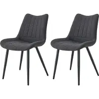 Xonox .home Stuhl 2er Set Lotta Webstoff anthrazit (B/H/T): 53 x 86 x 59 cm