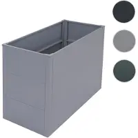Mendler Hochbeet HWC-P64, Metallhochbeet Gemüse-/Pflanzbeet Blumenkasten Pflanzkübel Garten Stahl 77x100x50cm grau