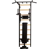 BenchK 723B, 150 kg, Wand, Schwarz, Weiß, Stahl, Holz, 670 mm, 2400 mm