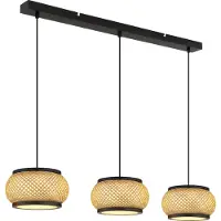 Globo Pendellampe Bambora 3-Licht mit Bambus