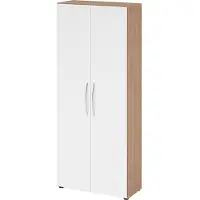 Hammerbacher Schrank 5OH 34,6cm tief BM Nussbaum/Weiss