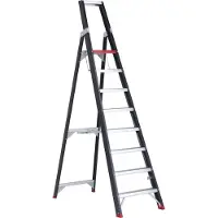 Altrex Stufenstehleiter Professional Topline, einseitig, Aluminium, 8 Stufen, schwarz