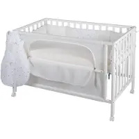 Roba safe asleep Room Bed 60 x 120 cm 'Sternenzauber', Beistellbett inkl. Zubehör, weiß lackiert