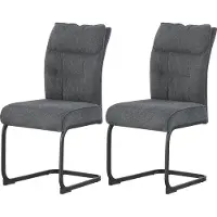Xonox .home Schwinger-Stuhl 2er Set Frieda Chenille-Optik anthrazit (B/H/T): 47 x 94 x 61 cm