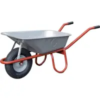 CAPITO Standard Schubkarre ALLCAR 85 Liter schmale Tiefmulde, Gummiräder mit Blockprofil und Stahlfelge inkl. Kunststoff