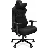 Yumisu Gaming Stuhl 2053 Verstärkte Stahlkonstruktion, Höhenverstellbar, bis 150kg Belastbar, Rückenlehne und Sitz aus Kaltschaum SCHWARZ Stoff