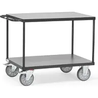 Fetra Tischwagen 600 kg LxB 1.000 x 600 mm, 2 Böden - Grey Edition