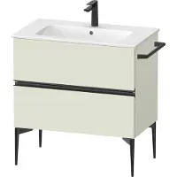 Duravit Sivida Waschtischunterbau, 2 Schubkästen, Griffleiste Diamantschwarz Matt, 810x477x591mm, zu ME by Starck, SV46440BDHH0000, Farbe: Blassgrün matt