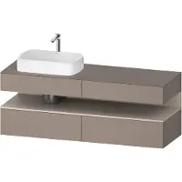 Duravit Qatego Konsolenwaschtischunterbau, 2 Auszüge, 2 Schubkästen, Ausschnitt links, 1600x550x600mm, Nische Taupe Matt, QA4777091430000