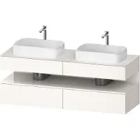Duravit Collection One Konsolenwaschtischunterbau, 2 Auszüge, 2 Schubkästen, 2 Ausschnitte, 1600x550x600mm, Nische Weiß hochglänzend, QA4779022840010, Farbe: Weiß Supermatt/mit Nischenbeleuchtung
