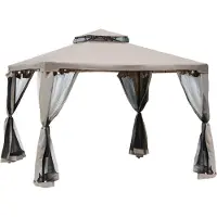 Youjia Gartenpavillon 3x3m mit 4 Seitenwänden, wetterfest, Metall & Polyester, ideal für Gartenpartys & Veranstaltungen, Grau