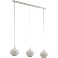 Eglo Pendelleuchte Camborne, 3 flammige Hängelampe modern, Hängeleuchte aus Metall, Esstischlampe in Weiß, Wohnzimmerlampe mit E27, L 89 cm