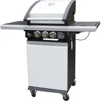 Patton Patio Chef 2 +, 8000 W, Grill, Erdgas, 3 Zone(n), Wagen, Edelstahl, Weiß