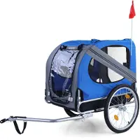 Carparts Fahrrad Anhänger / Hunde Anhänger klappbar bis 40Kg in BLAU
