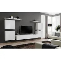 ASM-Moebel Anbauwand Wohnwand Wohnzimmer Schrankwand SWITCH IV mit Push - Click