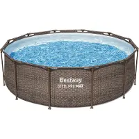 Bestway Steel Pro 56709, 9150 l, Gerahmter Pool, Braun, 39,6 kg