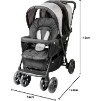 Bambisol Doppelkinderwagen – Komplett ausgestattet – Inklusive Regenschutz – Leicht zusammenklappbar