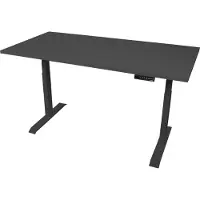 Stier Elektrisch höhenverstellbarer Schreibtisch TSR, 140x80cm, schwarz/schwarz, mit Doppelmotor, Höhe 595-1245mm, 100kg Tragkraft