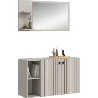 Ebuy24 .home Station Garderobenkombation (B/H/T: 106x192x37 cm) Kaschmir Nachbildung
