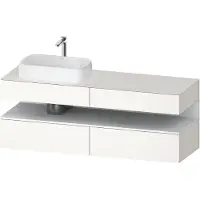 Duravit Qatego Konsolenwaschtischunterbau, 2 Auszüge, 2 Schubkästen, Ausschnitt links, 1600x550x600mm, Nische Weiß Matt, QA4777018840010