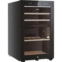 Haier Wine Bank 50 Serie 7 HWS42GDAU1, Weinkühler mit Kompressor, Freistehend, 42 Flasche(n), G, Schwarz, Schwarz