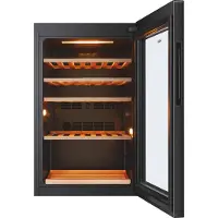 Haier Wine Bank 50 Serie 5 HWS49GA, Weinkühler mit Kompressor, Freistehend, 49 Flasche(n), F, Schwarz, Schwarz