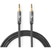 Nedis Stereo-Audiokabel | 3,5 mm Stecker | 3,5 mm Stecker | Vergoldet | 5,00 m | Rund | Grau / Grau mit Metall | Pappschachtel mit abgedecktem Fenster