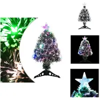 vidaXL Weihnachtsbaum mit Beleuchtung Grün und Weiß 64cm Glasfaser - Weihnachtsbäume