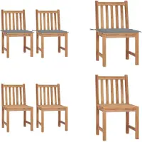 vidaXL Gartenstühle 2 Stk. mit Kissen Massivholz Teak - Gartenstuhl - Gartenstühle - Holz-Gartenstuhl - Holz-Gartenstühle