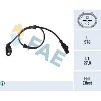 FAE ABS Sensor Raddrehzahl Hinten Rechts für NISSAN MICRA III (K12) 78276