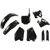 Ufo Honda Cr 125/250 1995-1997 Hokit095f-001 Fork Protectors & Plastikbausatz Schwarz Schwarz One Size