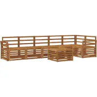 vidaXL Ecksofa Set 7 pcs Natur Massivholz Akazie