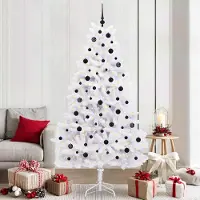 Prolenta Maison Exclusive - Künstlicher klappbarer Weihnachtsbaum Weiß 210 cm PVC und Stahl