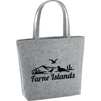 Hellweg Druckerei Huuraa Filzshopper Farne Islands Vereinigtes Königreich 22 Liter Grey Melange Filztasche Geschenkidee