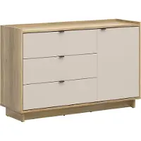 Petits-meubles Kommode Donna mit 3 Schubladen und 1 Tür, Kaschmir, 134cm