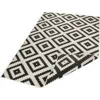 Home Collection Twin Wendeteppiche In- & Outdoorteppich Malta Schwarz Creme