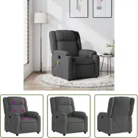 The Living Store Massagesessel Dunkelgrau Stoff