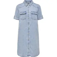 ONLY Jeanskleid "ONLLISA – Denimkleid mit Knopfleiste und Brusttaschen" Brusttaschen Baumwollmischung