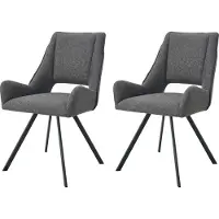 Xonox .home Stuhl 2er Set Helen Webstoff anthrazit (B/H/T): 56 x 91 x 63 cm