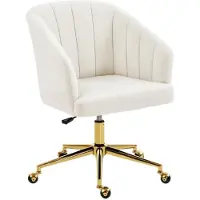 XTEILC Bürostuhl, Polsterstuhl Höhenverstellbar,Rollbar 61B x 60T x 83,5-92,5H cm