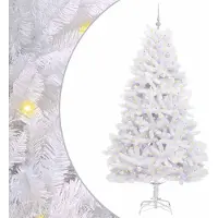 Syfax Künstlicher klappbarer Weihnachtsbaum Weiß 210 cm PVC und Stahl
