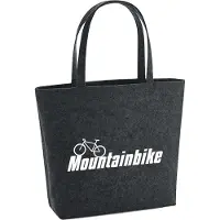 Hellweg Druckerei Huuraa Filzshopper Mountain Bike Fahrrad 22 Liter Charcoal Melange Filztasche Geschenkidee