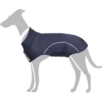 vidaXL Möbel Hunde Regenmantel mit Reflexstreifen Polyester Marineblau L - Gartenschläuche CC4829