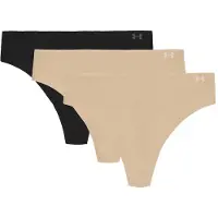Under Armour 3er Pack Pure Stretch No-Show Solid String Damen 996 - hue 500 w/black M