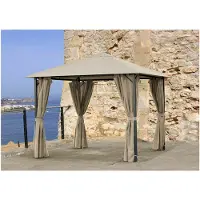 Markenlos Ersatzdach 3x3m Gartenpavillon Nizza Taupe
