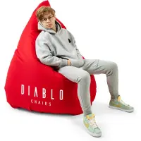Diablo Gaming Sack XXL Sitzsack mit Füllung Gaming Sessel Beanbag EPS Perlen Polyester 110 cm x 100 cm Rot