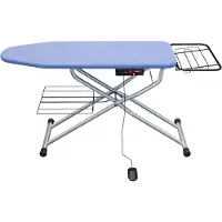 Lelit PA71N, Bügelbrett in Originalgröße, Trocken- & Dampfbügeleisen, Blau, Silber, Einfarbig, Blau, 1240 x 400 mm