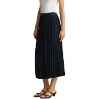 Gant für Damen. 4400169 Plissierter Midirock marineblau (38), Lässig, Klassisch, Polyester